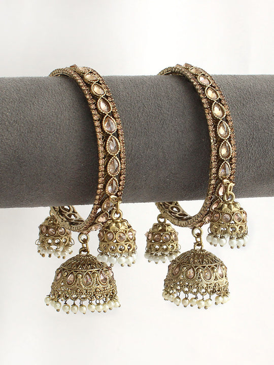Siyara Jhmki Bangle-Antique Gold Tone