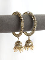 Mahika Jhumki Bangle Set-Antique Gold