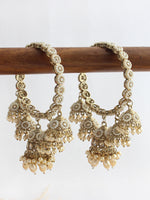 Navdha Jhumki Bangle Set-Gold