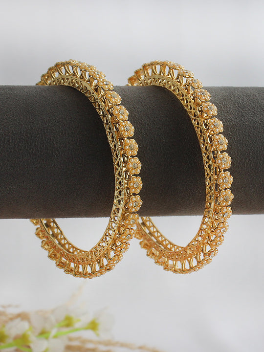 Nivedita Pacheli Bangle Set-Gold