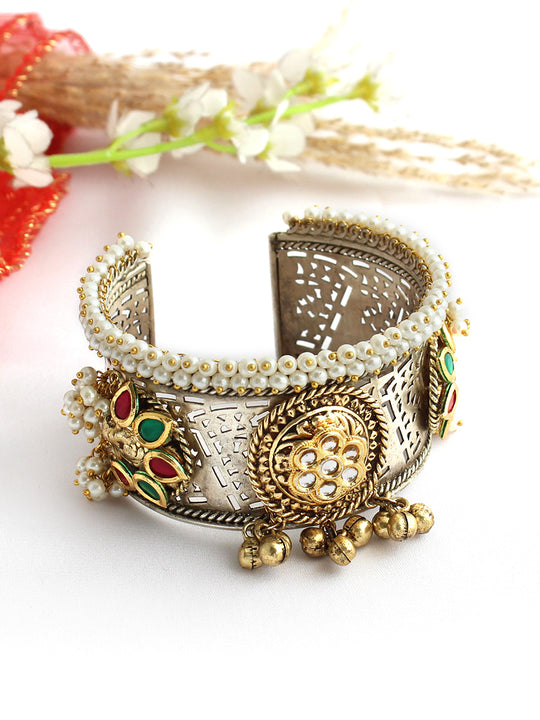 Prakruti Cuff Bangle / Bracelet-Pink / Green