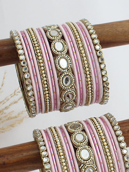 Sritika Bangle Set / Stack-Pastel Pink