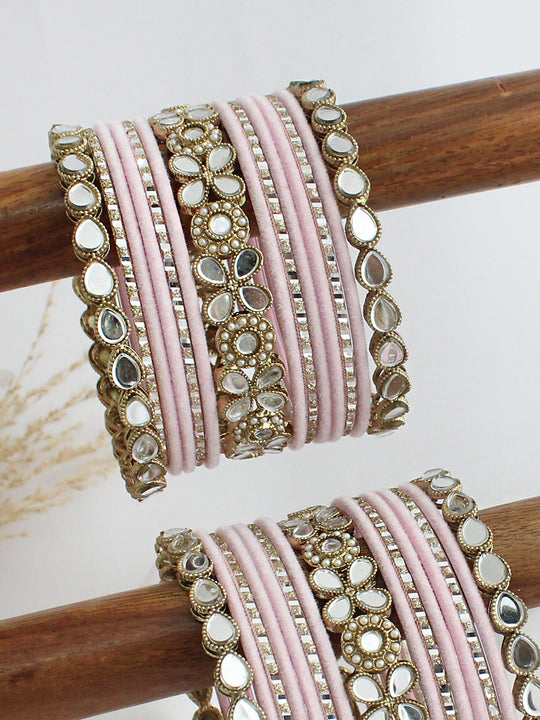 Samrika Bangle Set / Stack-Pastel Pink