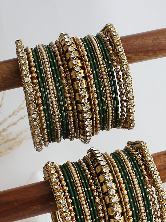 Rohini Bangle Set / Stack-Green