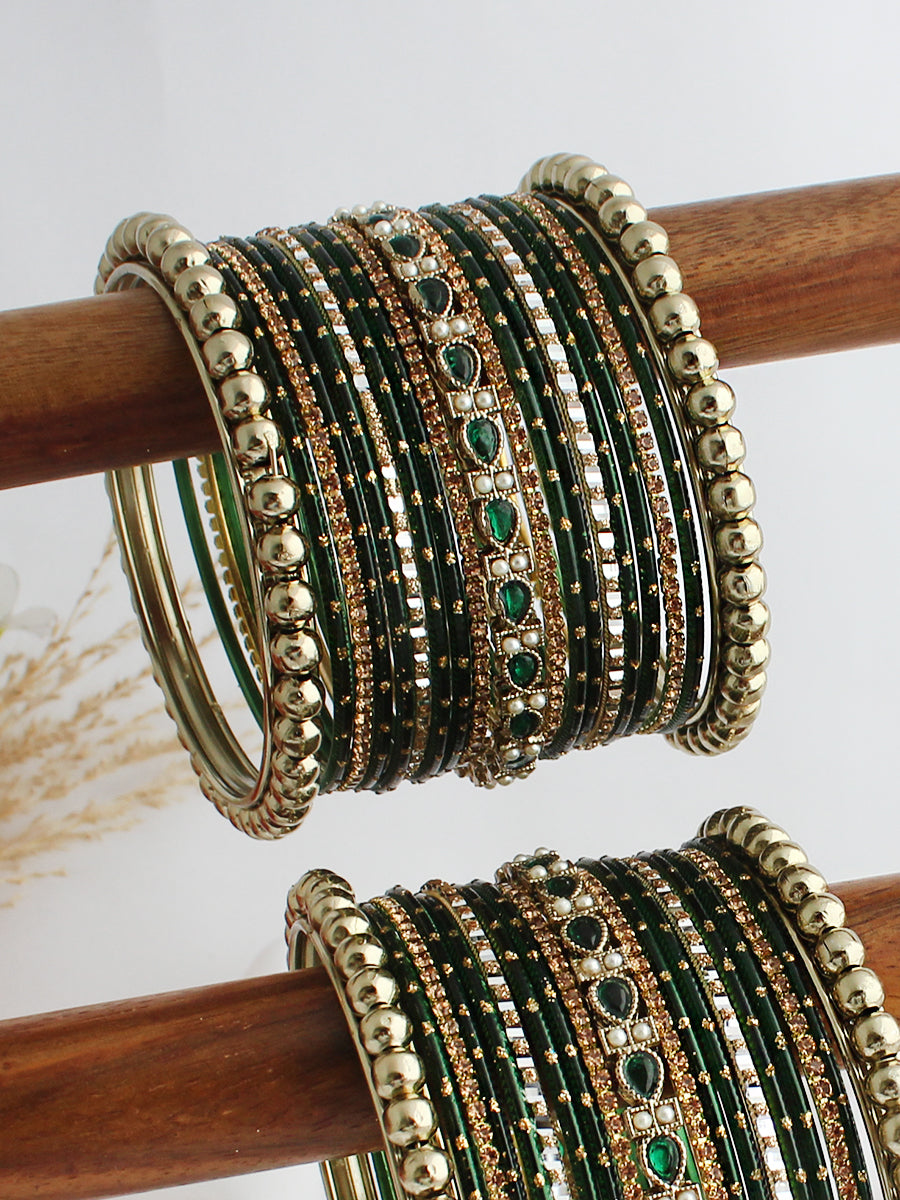 Kartika Bangle Set / Stack-Green