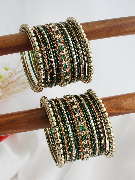 Kartika Bangle Set / Stack-Green