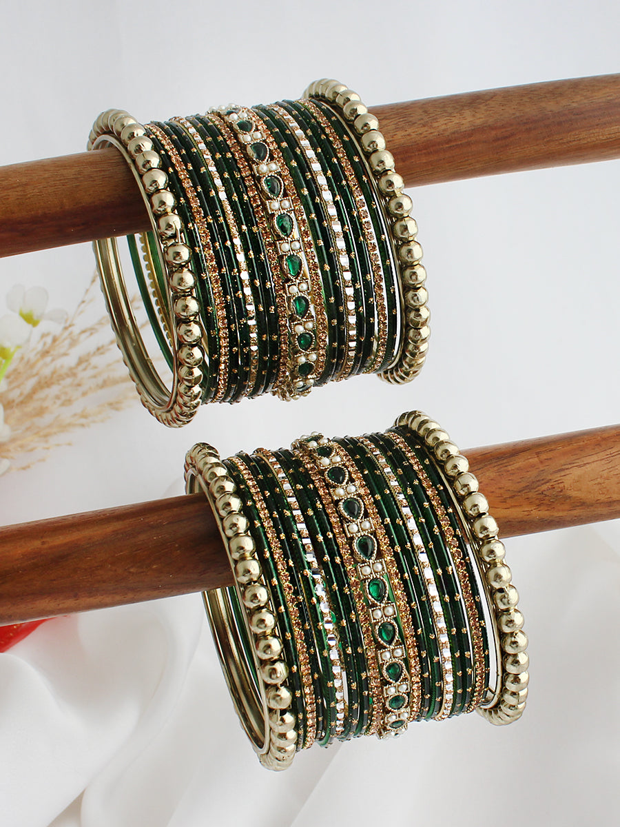 Kartika Bangle Set / Stack-Green