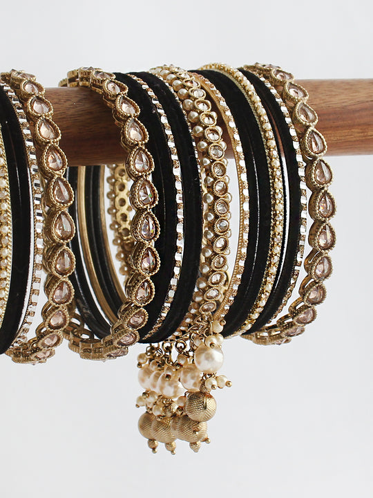 Anisha Bangle Set / Stack-Black