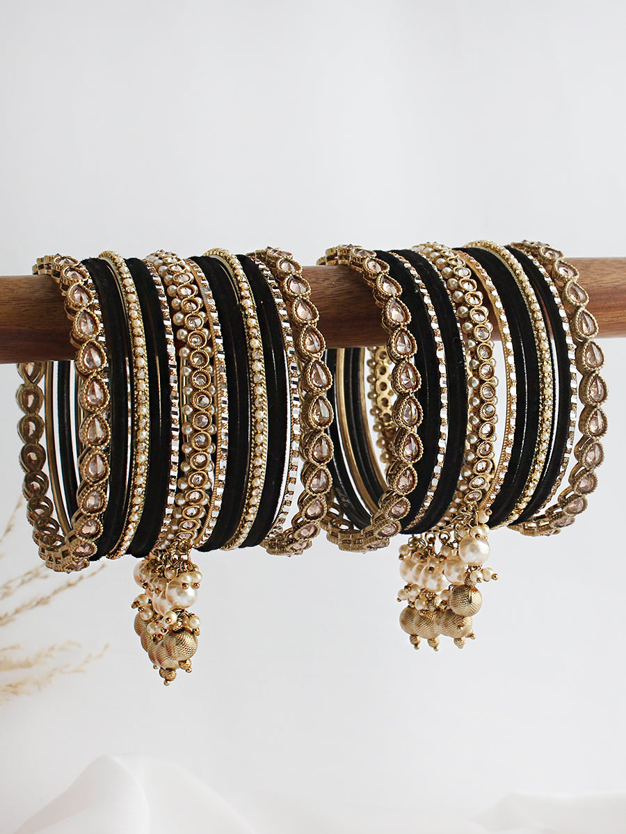 Anisha Bangle Set / Stack-Black