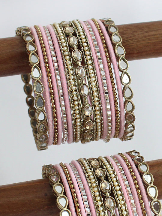Akira Bangle Set / Stack-Pastel Pink