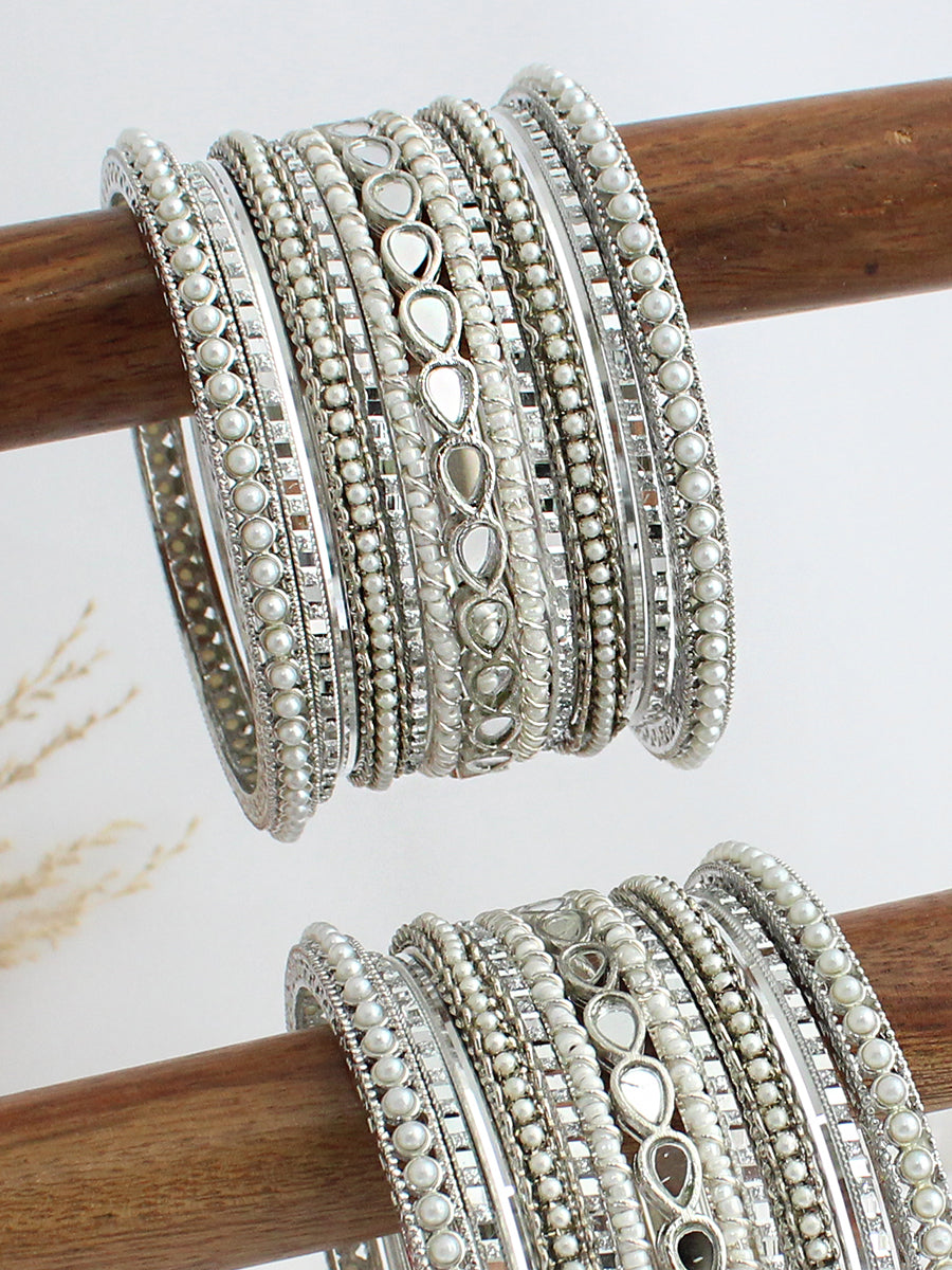 Mishita Bangle Set / Stack-Silver