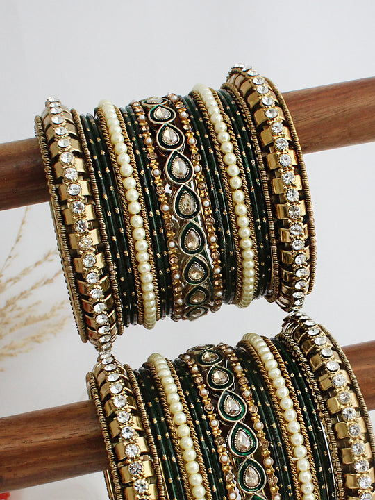 Smriti Bangle Set  / Stack-Green