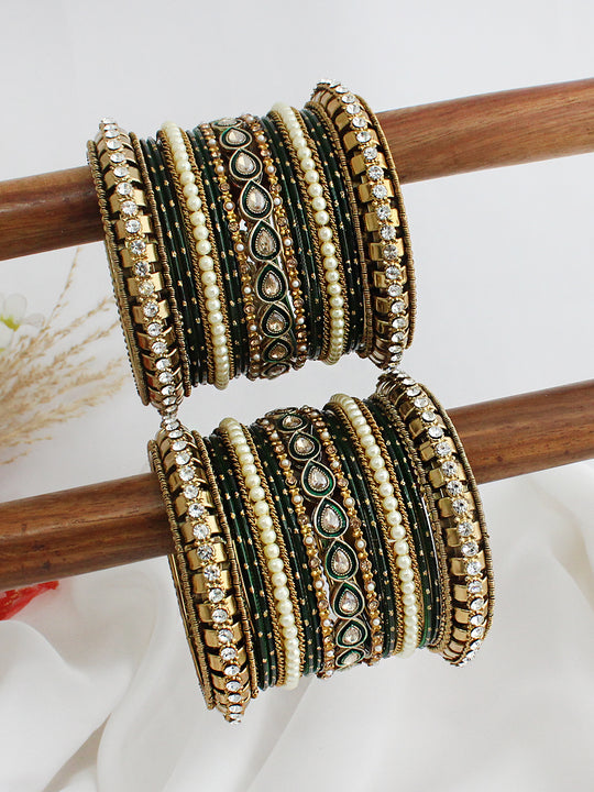 Smriti Bangle Set  / Stac-Green