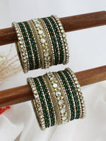 Warda Bangle Set / Stack-Green