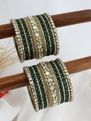 Warda Bangle Set / Stack-Green