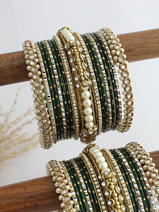 Miraya Bangle Set / Stack-Green