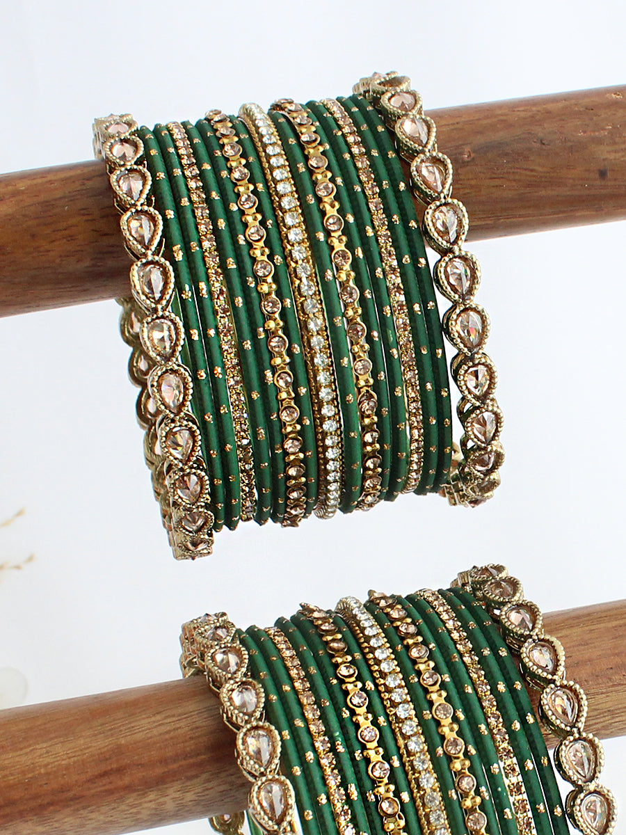 Divisha Bangle Set / Stack-Green
