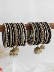 Kashika Bangle Set / Stack-Black
