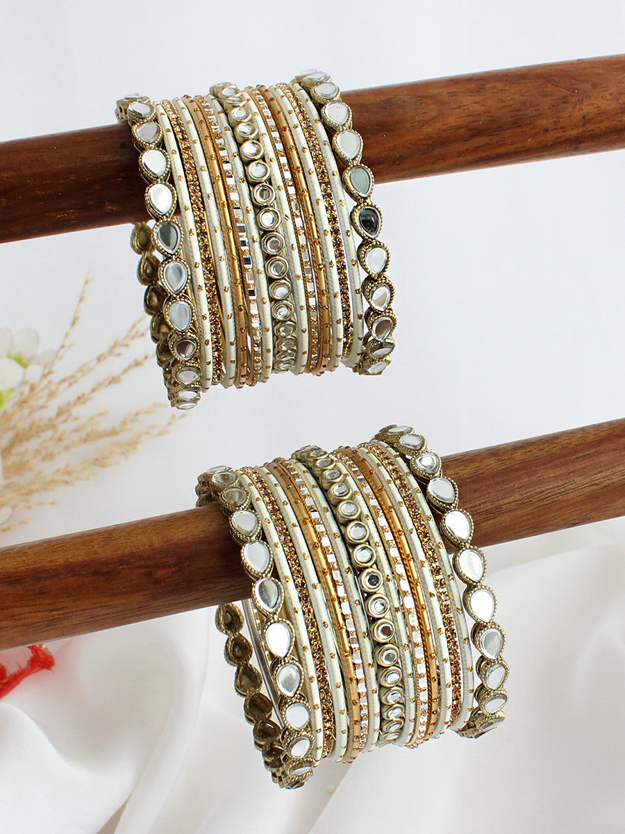 Umera Bangle Set / Stack-White