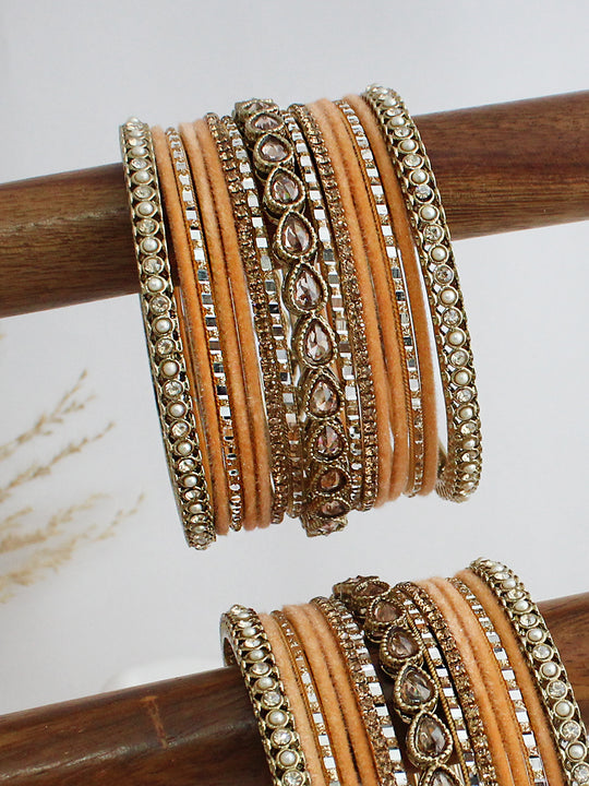 Anhita Bangle Set / Stack-Peach