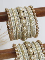 Nehal Bangle Set / Stack-White