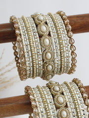 Nehal Bangle Set / Stack-White