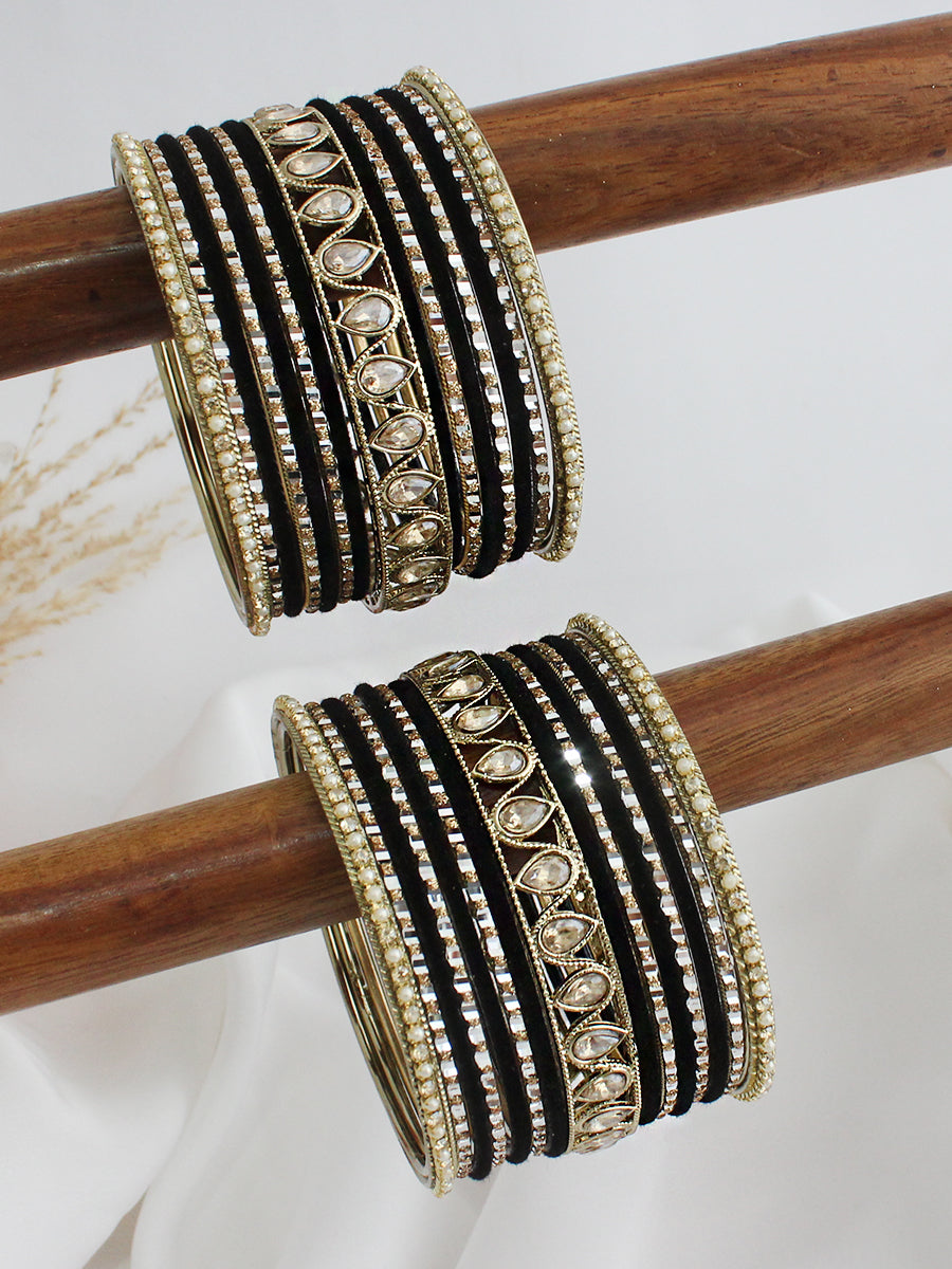 Nikita Bangle Set / Stack-Black