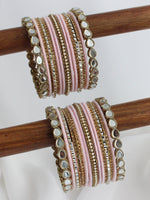 Ridhvi Bangle Set / Stack-Pastel Pink