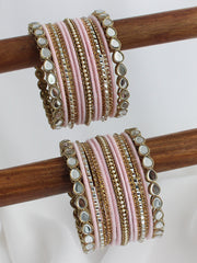 Ridhvi Bangle Set / Stack-Pastel Pink