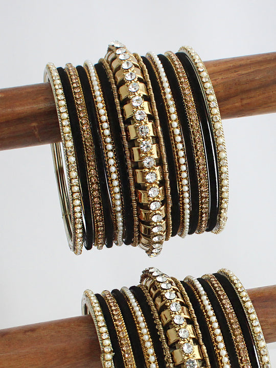 Navdha Bangle Set / Stack-Black