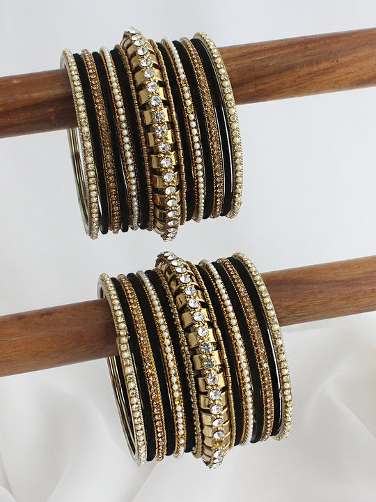 Navdha Bangle Set / Stack-Black