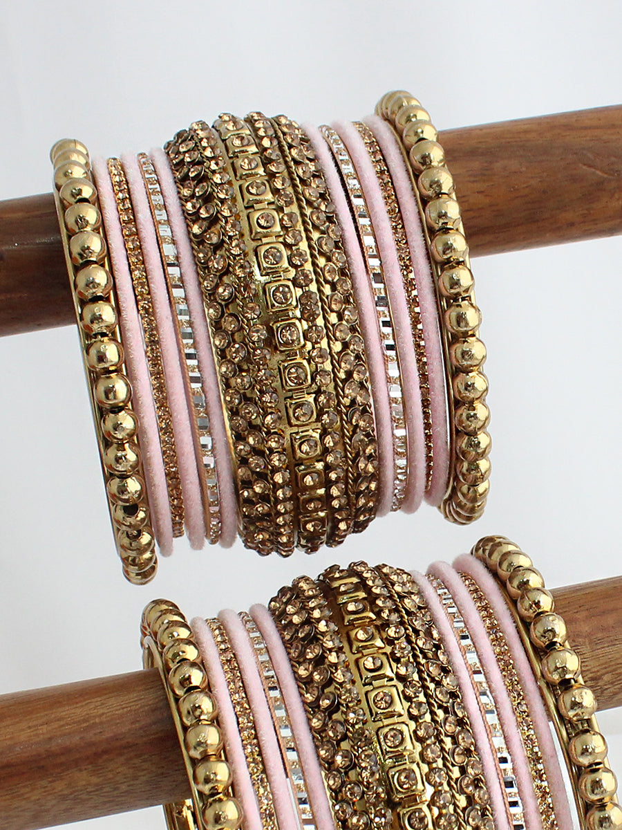 Garvita Bangle Set / Stack-Pastel Pink