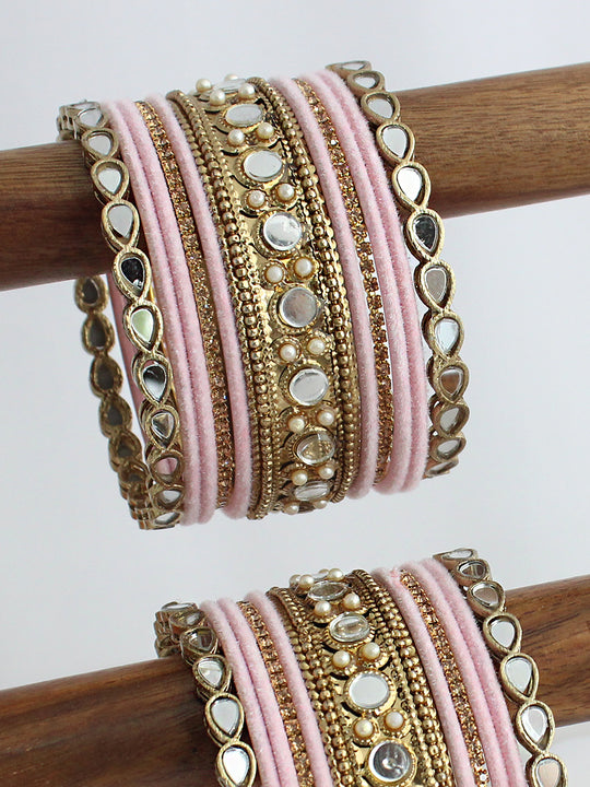 Shahida Bangle Set / Stack-Pastel Pink
