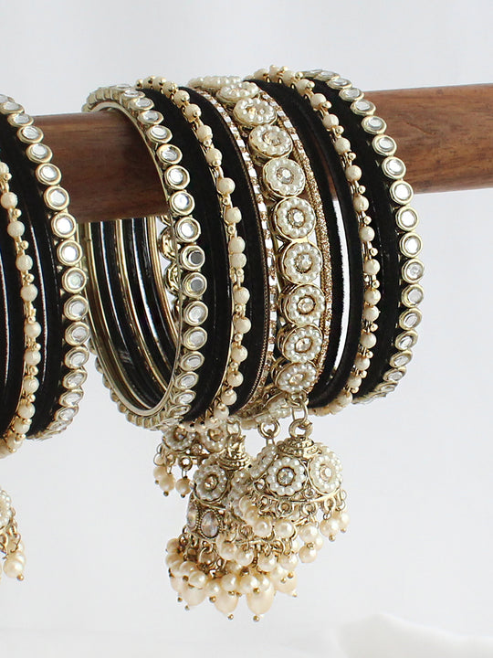 Ekansha Bangle Set / Stack-Black