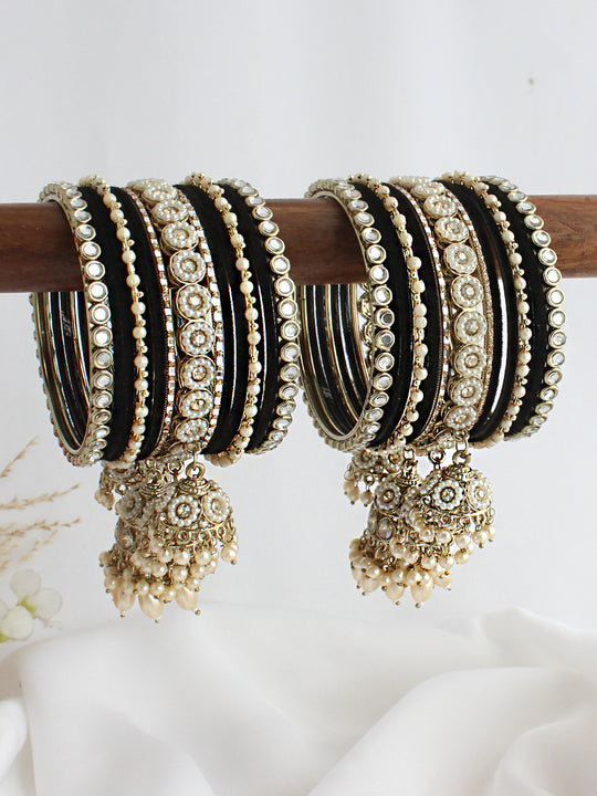 Ekansha Bangle Set / Stack-Black