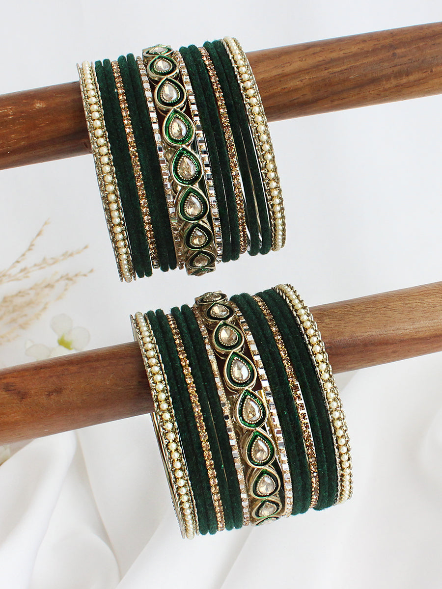 Nirmita Bangle Set /Stack-Green