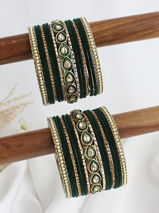 Nirmita Bangle Set /Stack-Green