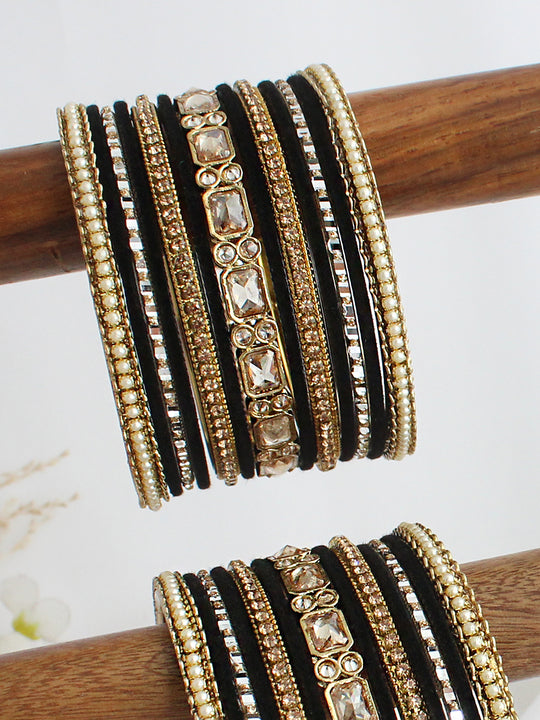 Tejaswi Bangle Set / Stack-Black