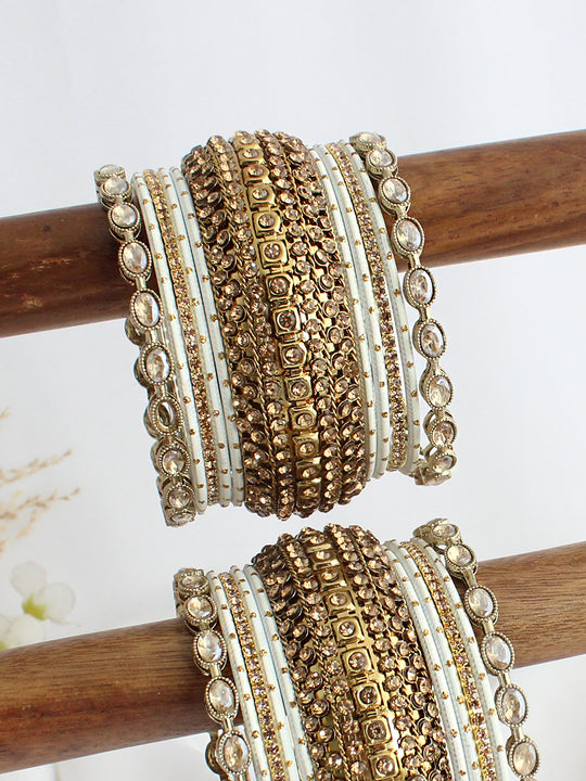 Karuna Bangle Set / Stack-White