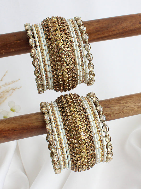 Karuna Bangle Set / Stack-White
