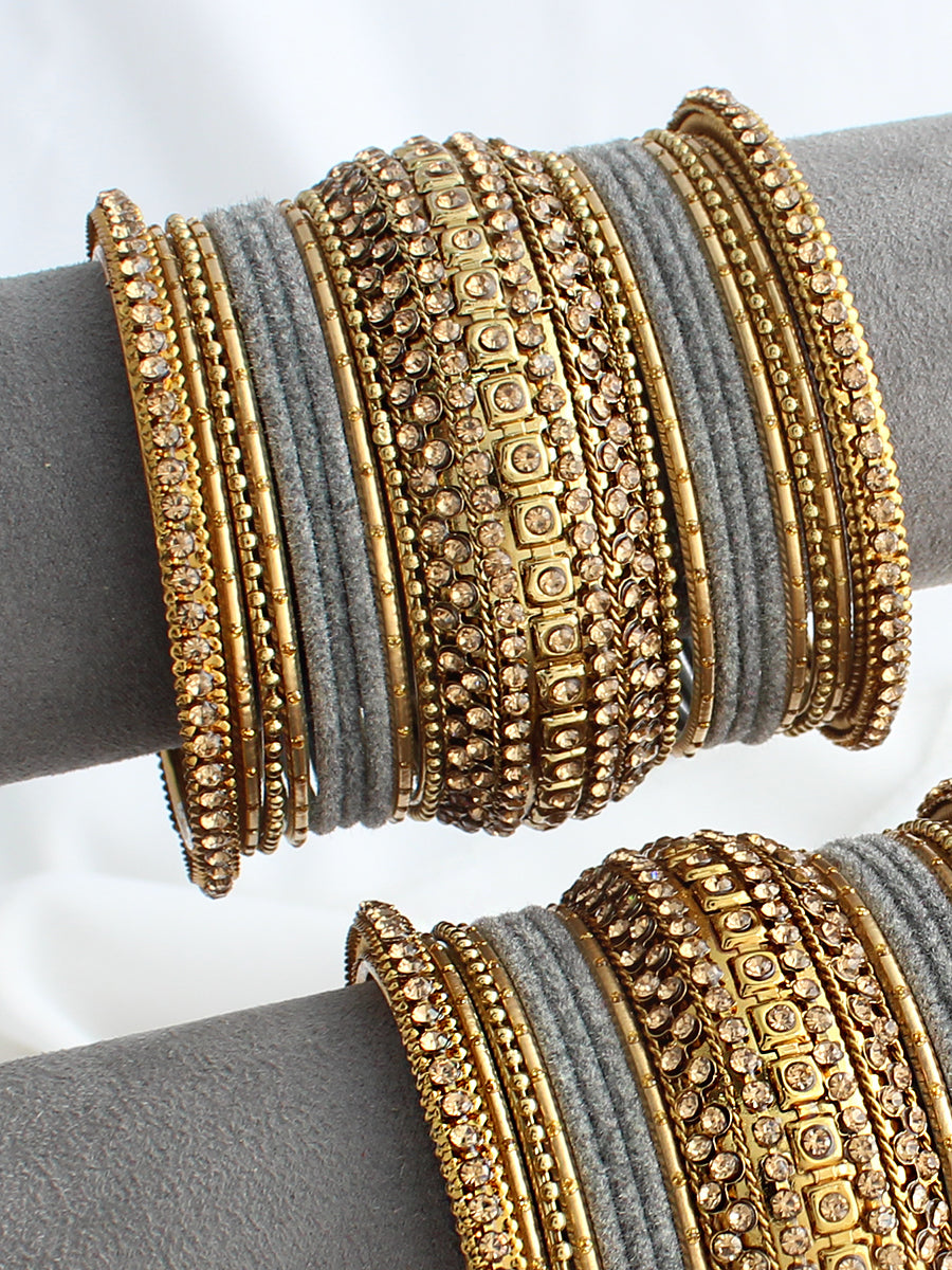 Jyotika Bangle Set / Stack-Grey