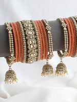 Mohina Bangle Set / Stack-Orange