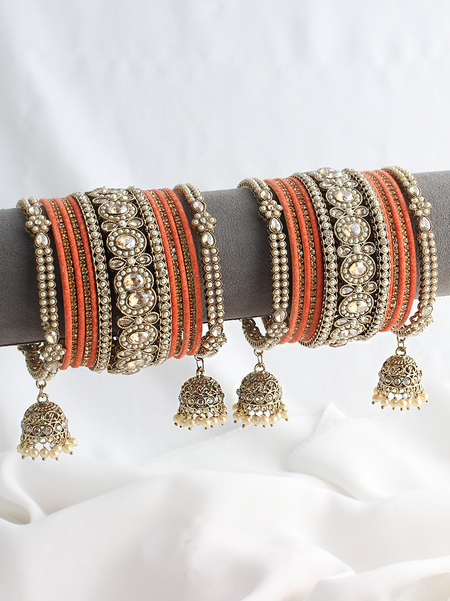 Mohina Bangle Set / Stack-Orange
