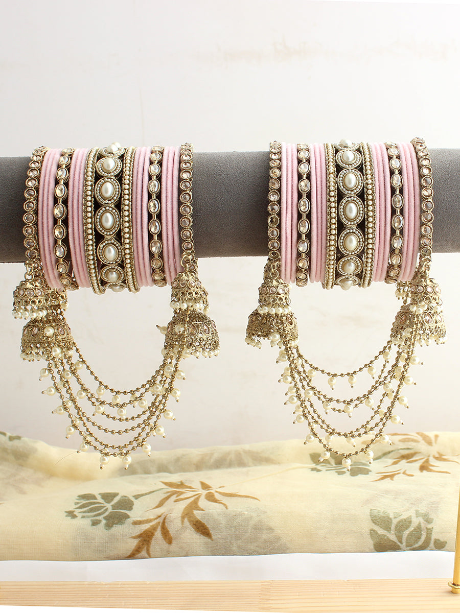 Rimsha Bangle Set / Stack-Pastel pink