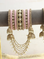 Rimsha Bangle Set / Stack-Pastel Pink