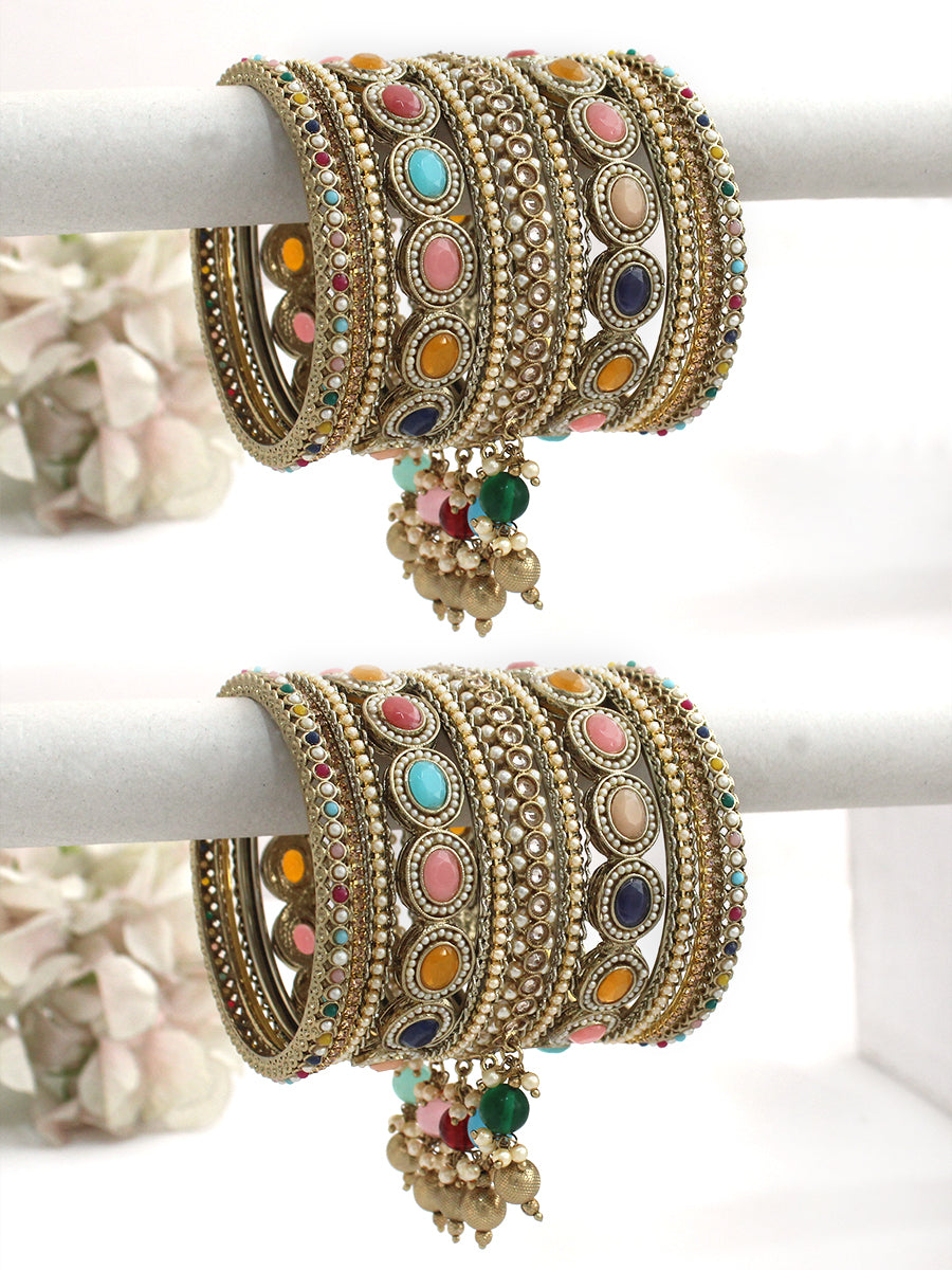 Nargis Bangle Set / Stack-Multicolor