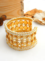 Nabhya Cuff Bangle / Bracelet-Gold