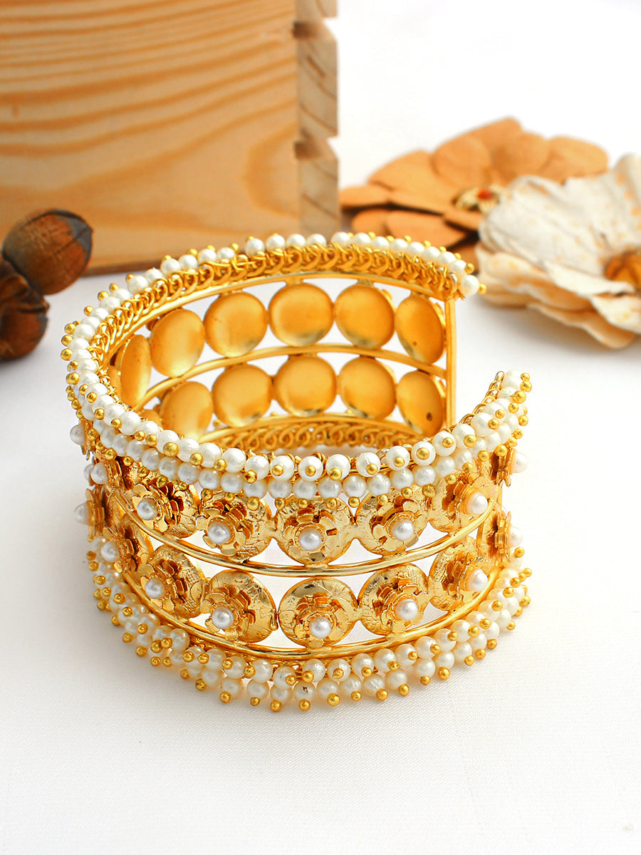 Nabhya Cuff Bangle / Bracelet-Gold