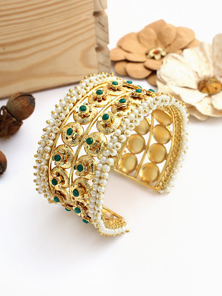 Nabhya Cuff Bangle / Bracelet-Gold