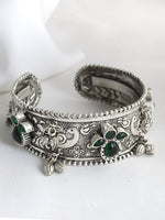 Aabha Silver Cuff Bangle / Bracelet-Multicolor